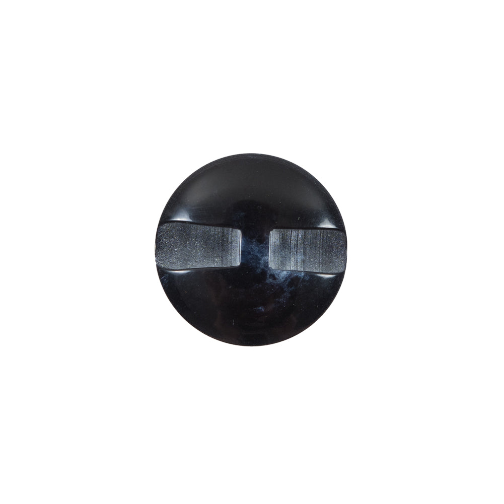 Italian Blue Glossy Plastic Button - 24L/15mm Detail