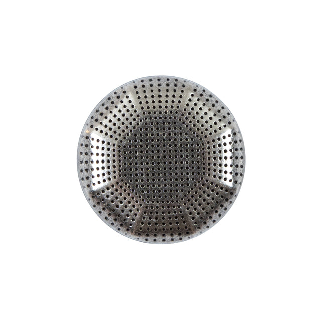 Italian Silver Zamac Perforated Metal Button - 36L/23mm