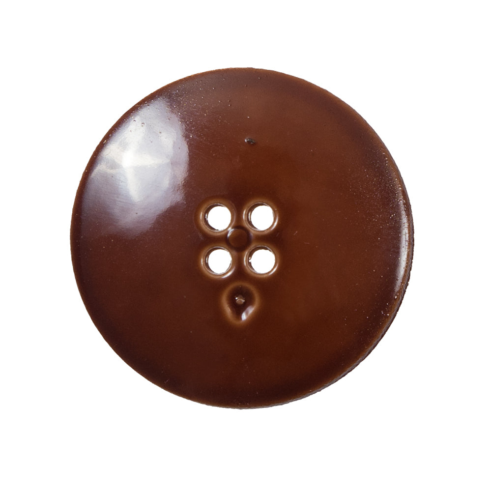 Italian Toffee Brown Textured Button - 44L/28mm - Detail