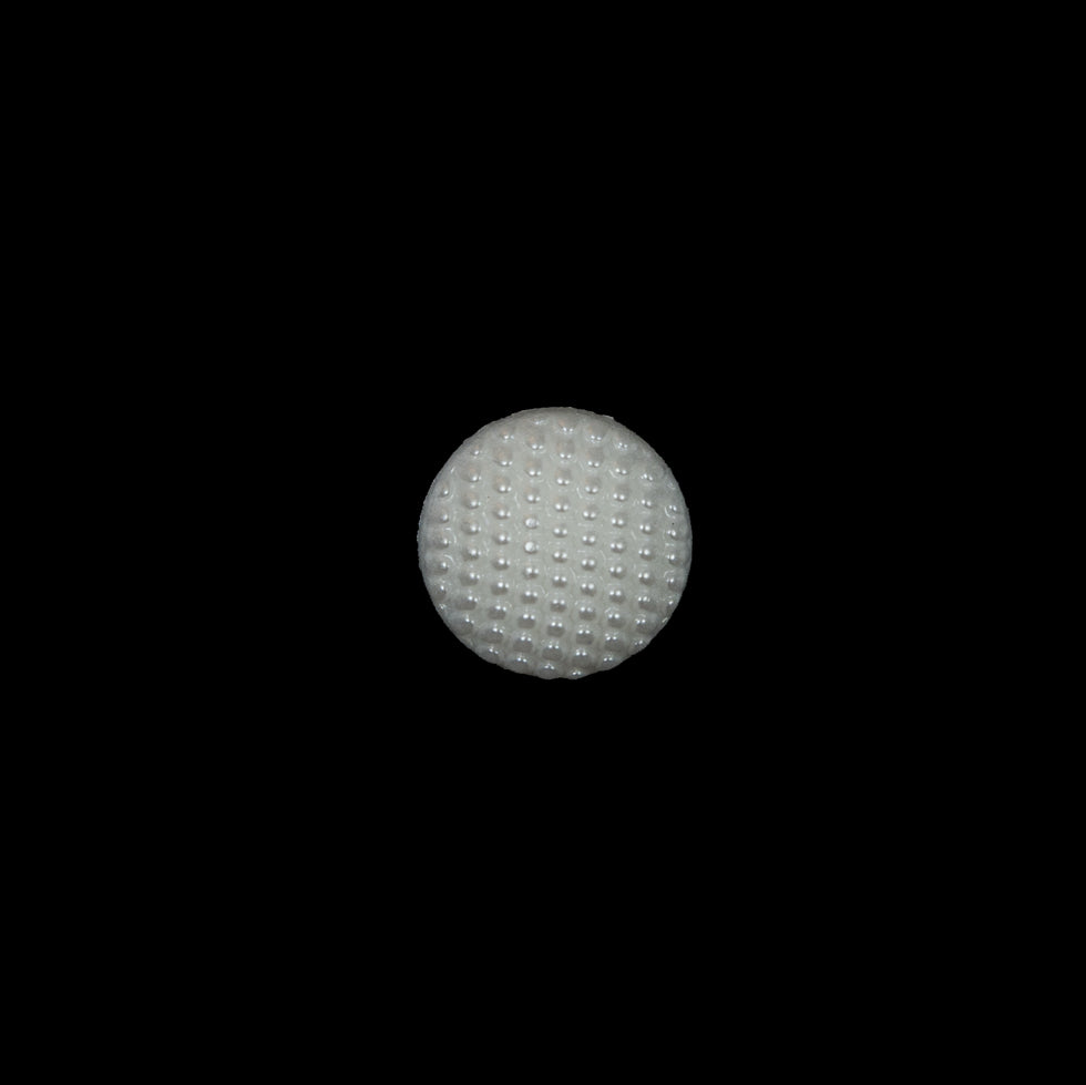 Italian White Textured Plastic Button - 16L/10mm