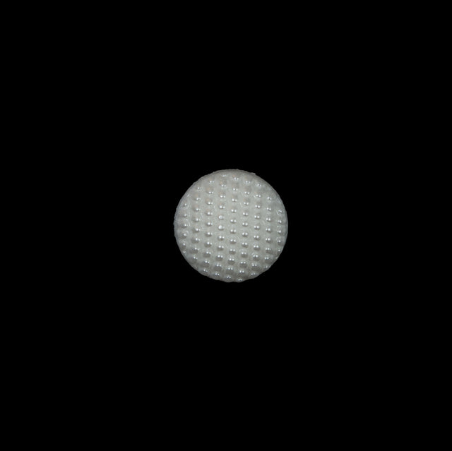 Italian White Textured Plastic Button - 16L/10mm