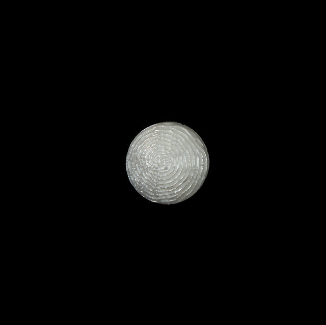 Italian White Spiral Etched Plastic Button - 16L/10mm