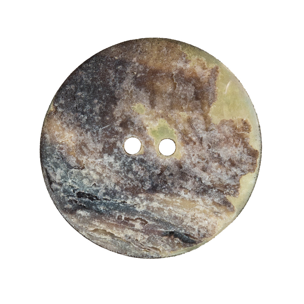 Italian Black and White Checkered Mother Of Pearl Button - 44L/28mm - Detail