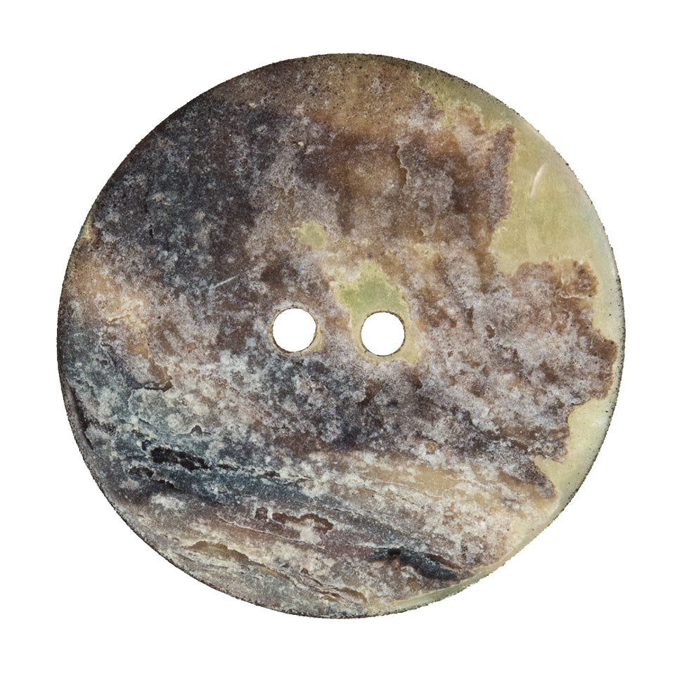 Italian Black and White Checkered Mother Of Pearl Button - 54L/34mm - Detail