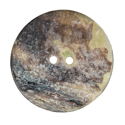 Italian Black and White Checkered Mother Of Pearl Button - 54L/34mm - Detail