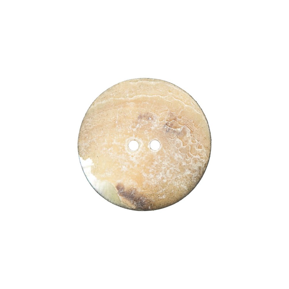 Italian Black and White Floral Printed Mother Of Pearl Button - 32L/20mm Detail