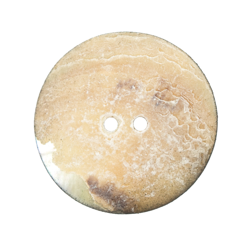 Italian Black and White Floral Printed Mother Of Pearl Button - 44L/28mm Detail