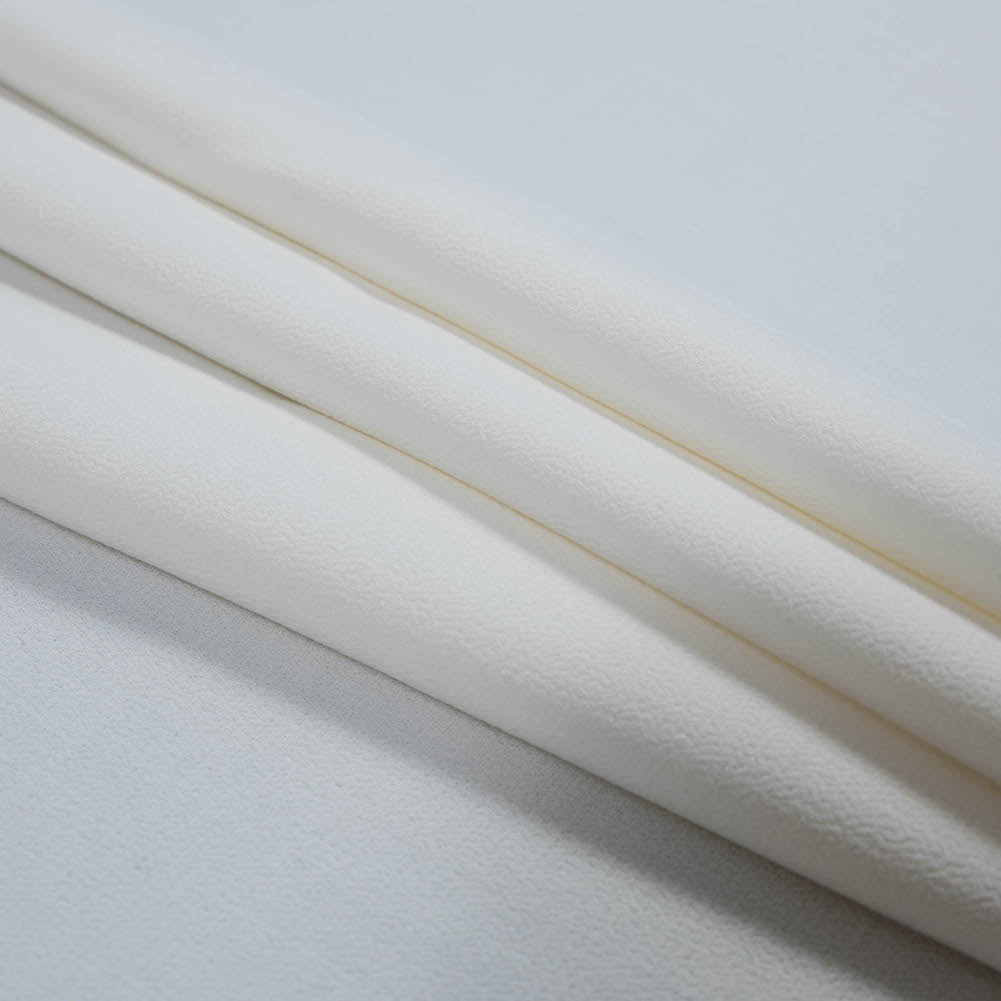 Italian Ivory Virgin Wool Double Crepe - Detail