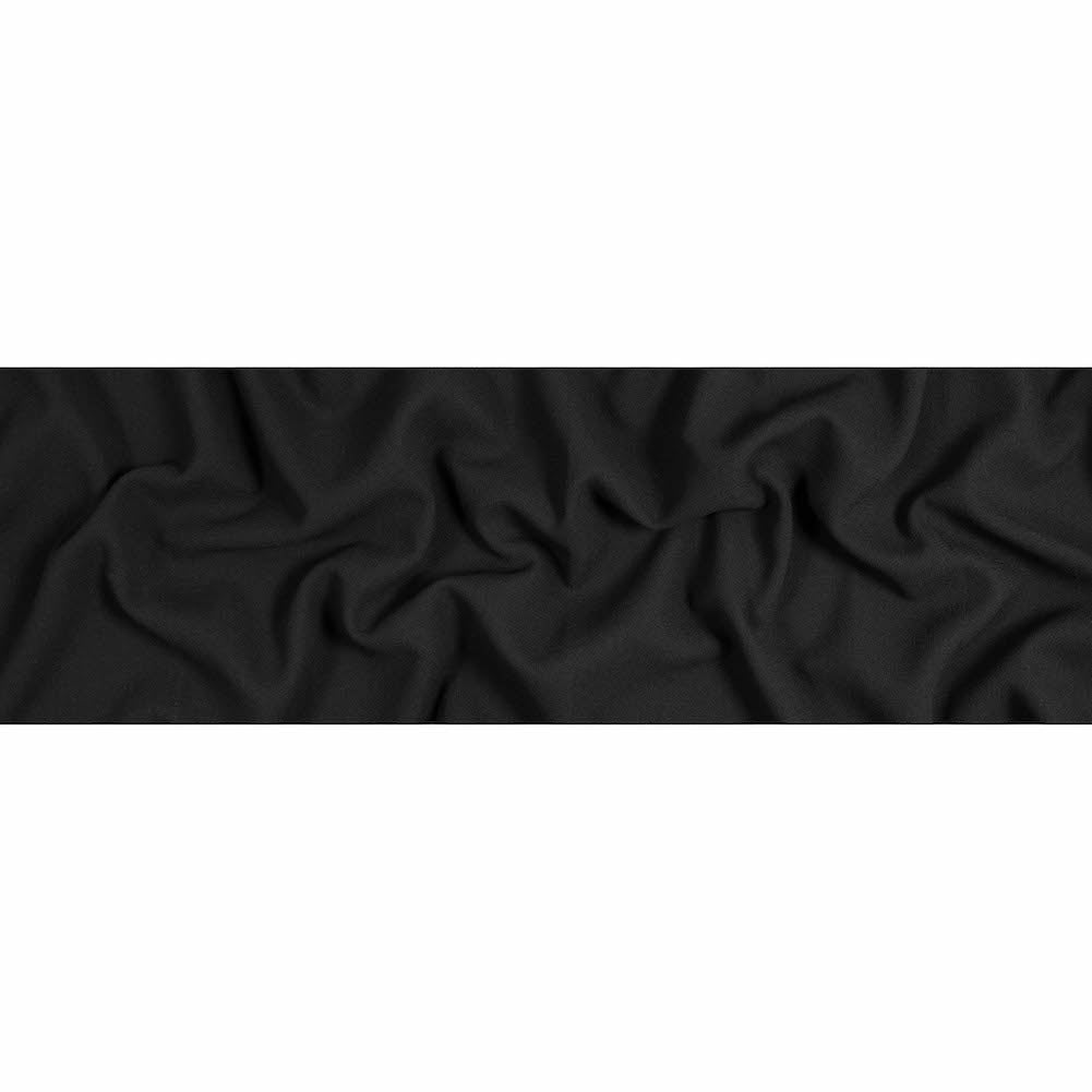Italian Black Virgin Wool Double Crepe Folded