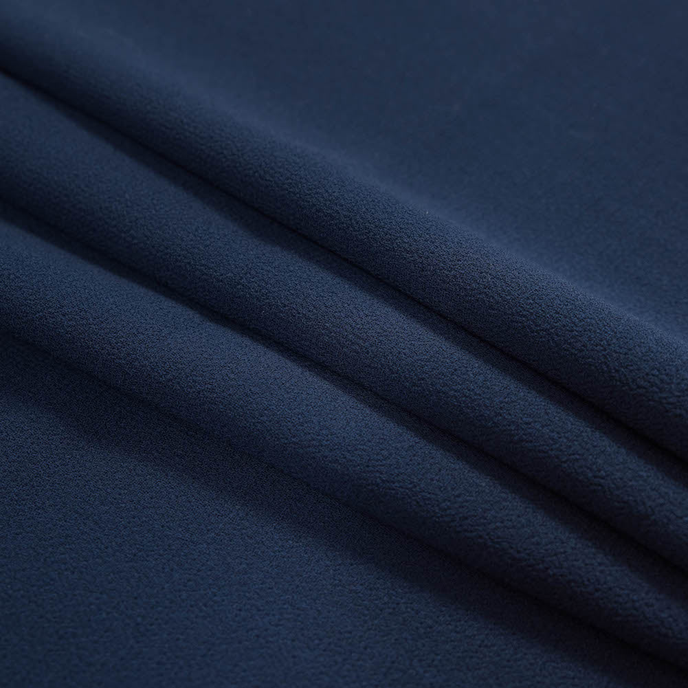 Italian Navy Virgin Wool Double Crepe - Detail