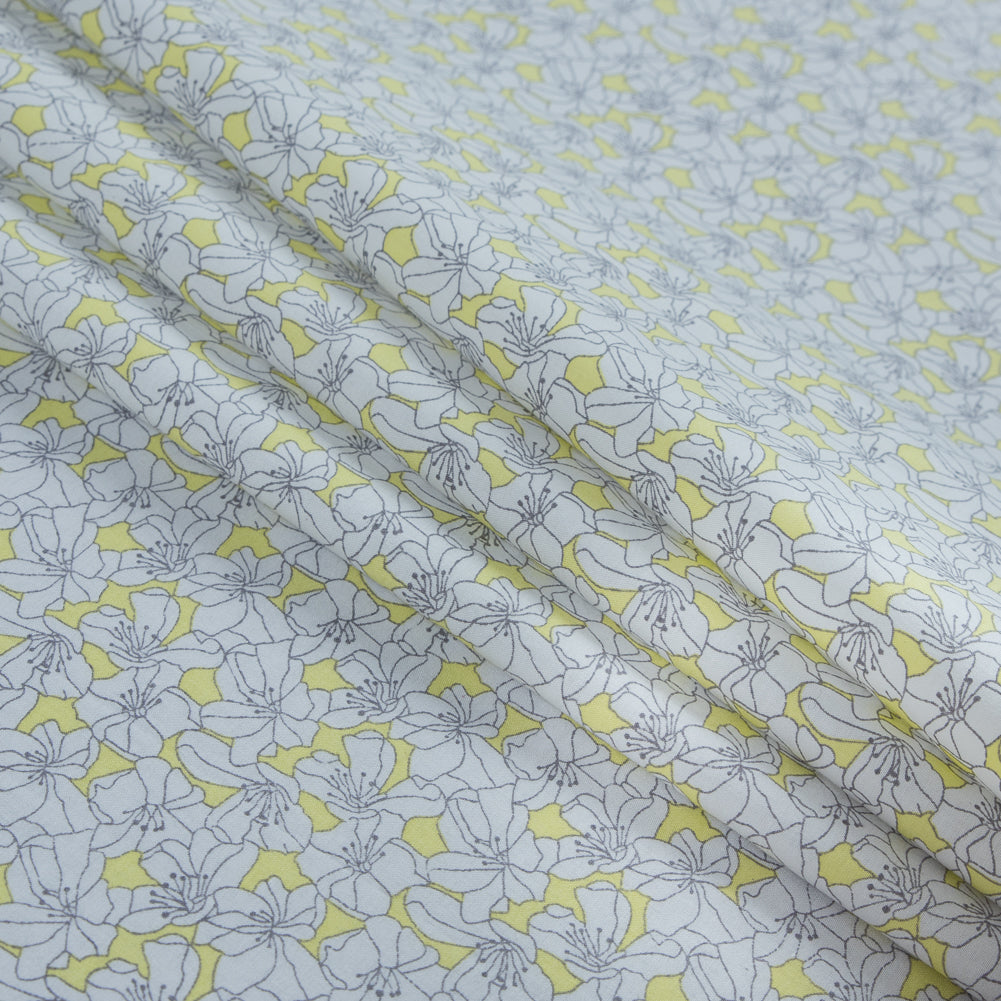 Limelight and White Floral Printed Cotton Poplin Detail