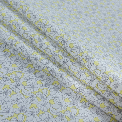 Limelight and White Floral Printed Cotton Poplin Detail