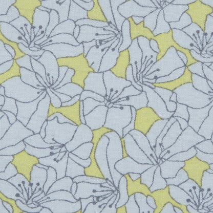 Limelight and White Floral Printed Cotton Poplin Full