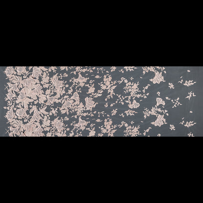 Blush 3D Floral Embroidered Lace on a Blush Netting - Folded