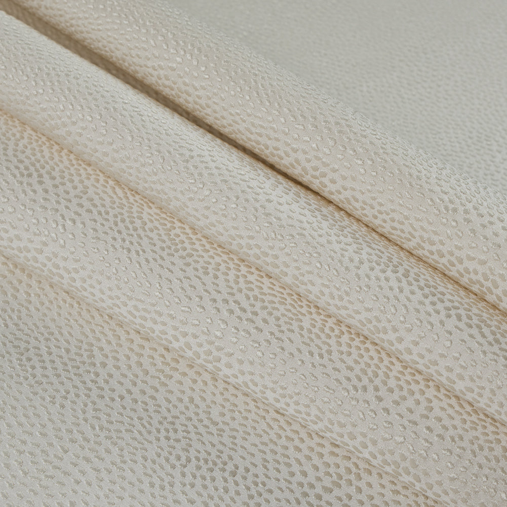 Ivory Textured Dots Polyester Woven - Folded