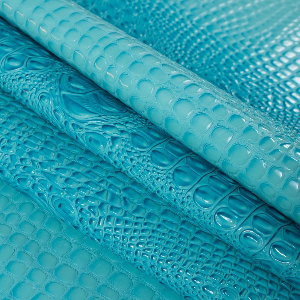 Blue Curacao Crocodile Vinyl - Folded