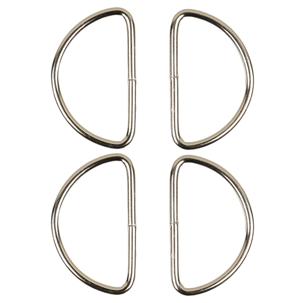 Dritz 4pc Nickel D-Rings - 1.25&amp;quot; - Folded