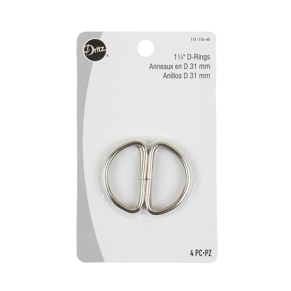 Dritz 4pc Nickel D-Rings - 1.25&amp;quot;