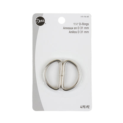 Dritz 4pc Nickel D-Rings - 1.25&amp;quot;