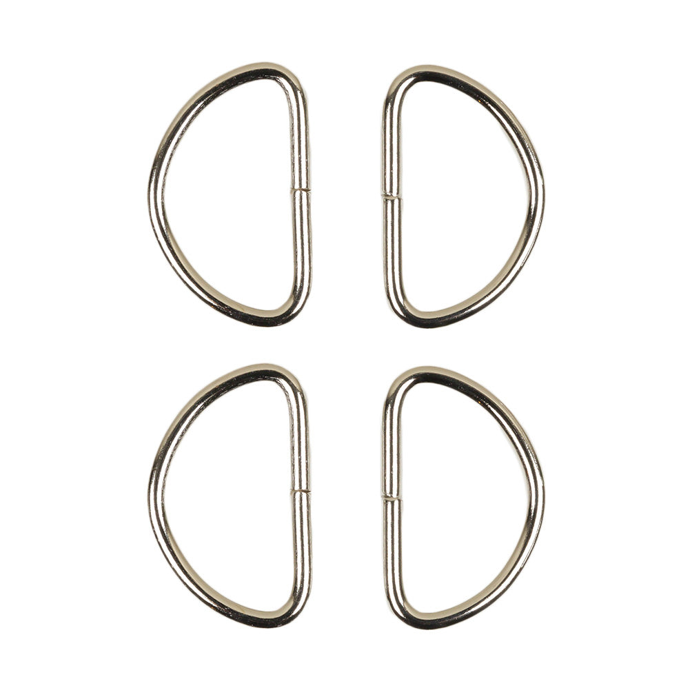 Dritz 4pc Nickel D-Rings - 1&amp;quot; - Folded
