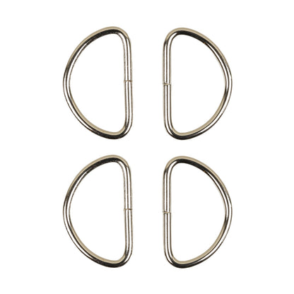 Dritz 4pc Nickel D-Rings - 1&amp;quot; - Folded