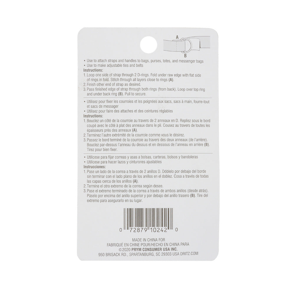 Dritz 4pc Nickel D-Rings - 1&amp;quot; - Full