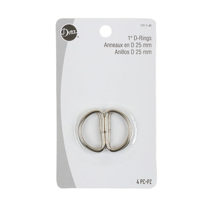Dritz 4pc Nickel D-Rings - 1&amp;quot;