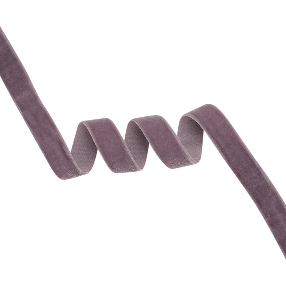 Stretch Velvet Ribbon Trim Made in Italy - 0.625" - Dusty Lilac - Gislaine Collection