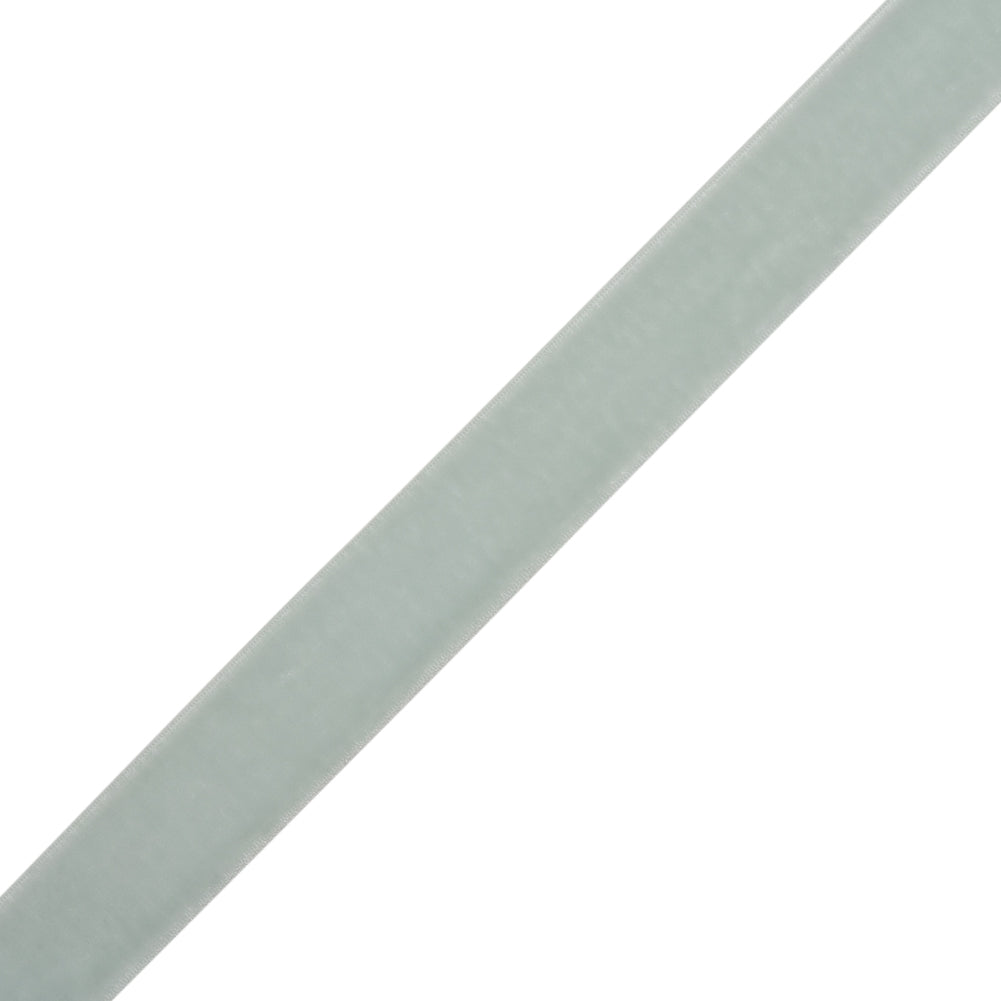 Stretch Velvet Ribbon Trim Made in Italy - 0.625" - Pale Mint - Gislaine Collection - Folded