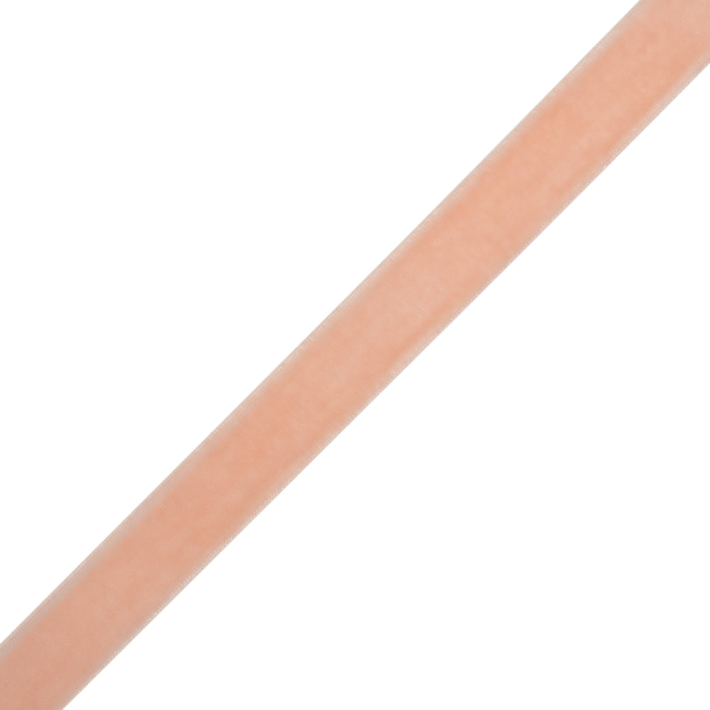 Stretch Velvet Ribbon Trim Made in Italy - 0.625" - Light Pink - Gislaine Collection - Folded