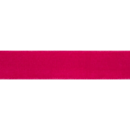 Stretch Velvet Ribbon Trim Made in Italy - 0.875" - Fuchsia - Gislaine Collection