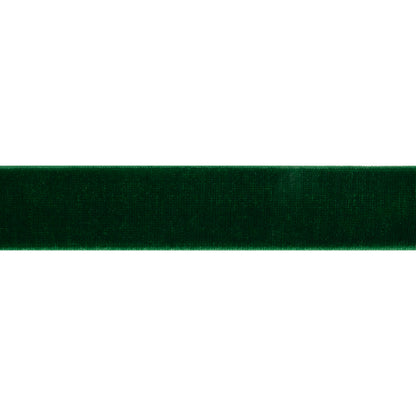 Stretch Velvet Ribbon Trim Made in Italy - 0.875" - Emerald Green - Gislaine Collection