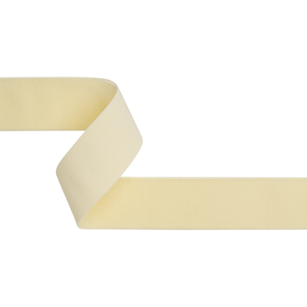 Stretch Velvet Ribbon Trim Made in Italy - 1.5" - Ivory - Gislaine Collection