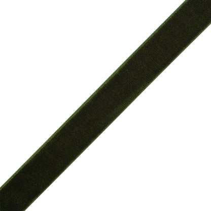 Stretch Velvet Ribbon Trim Made in Italy - 0.625" - Forest Green - Gislaine Collection