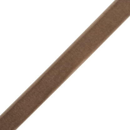 Stretch Velvet Ribbon Trim Made in Italy - 0.625" - Beige - Gislaine Collection