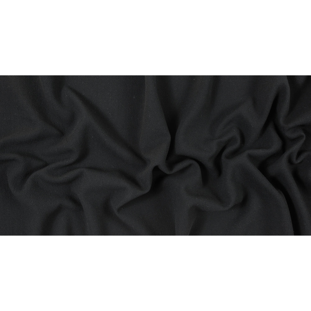 Black 100% Double Wool Crepe Folded