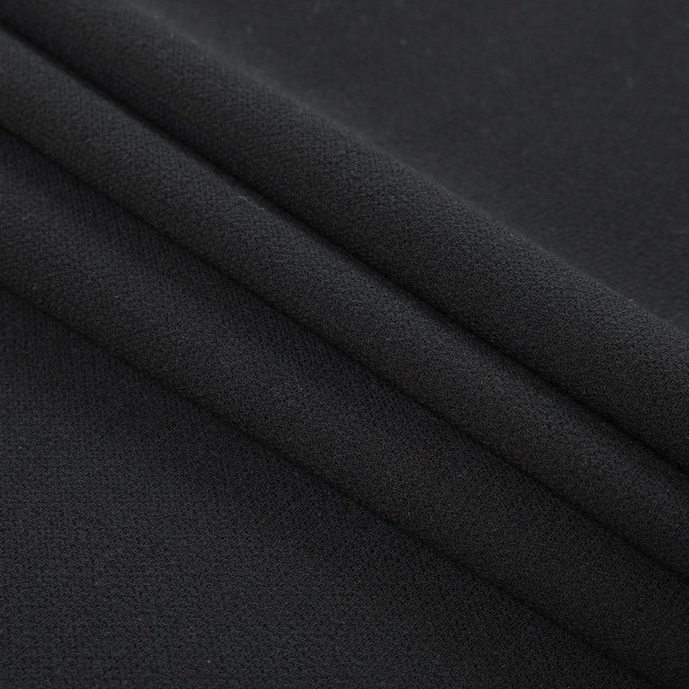 Black 100% Double Wool Crepe Detail