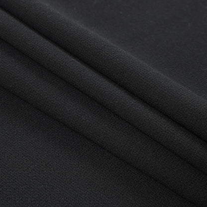 Black 100% Double Wool Crepe Detail