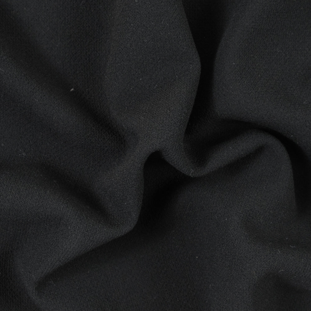 Black 100% Double Wool Crepe