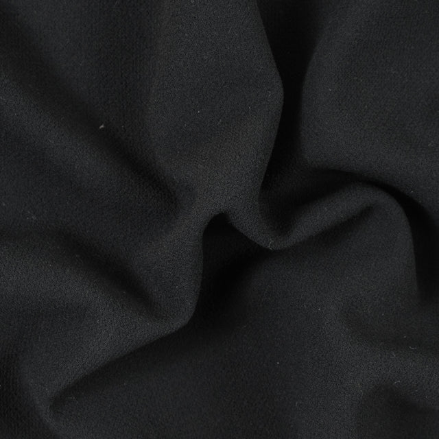 Black 100% Double Wool Crepe