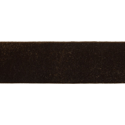 Stretch Velvet Ribbon Single Faced - 1.375" - Brown