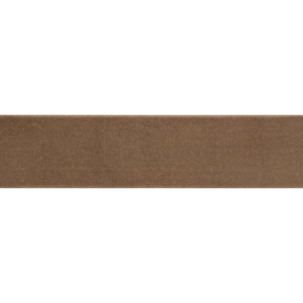Stretch Velvet Ribbon Trim Made in Italy - 1.5" - Beige - Gislaine Collection - Folded