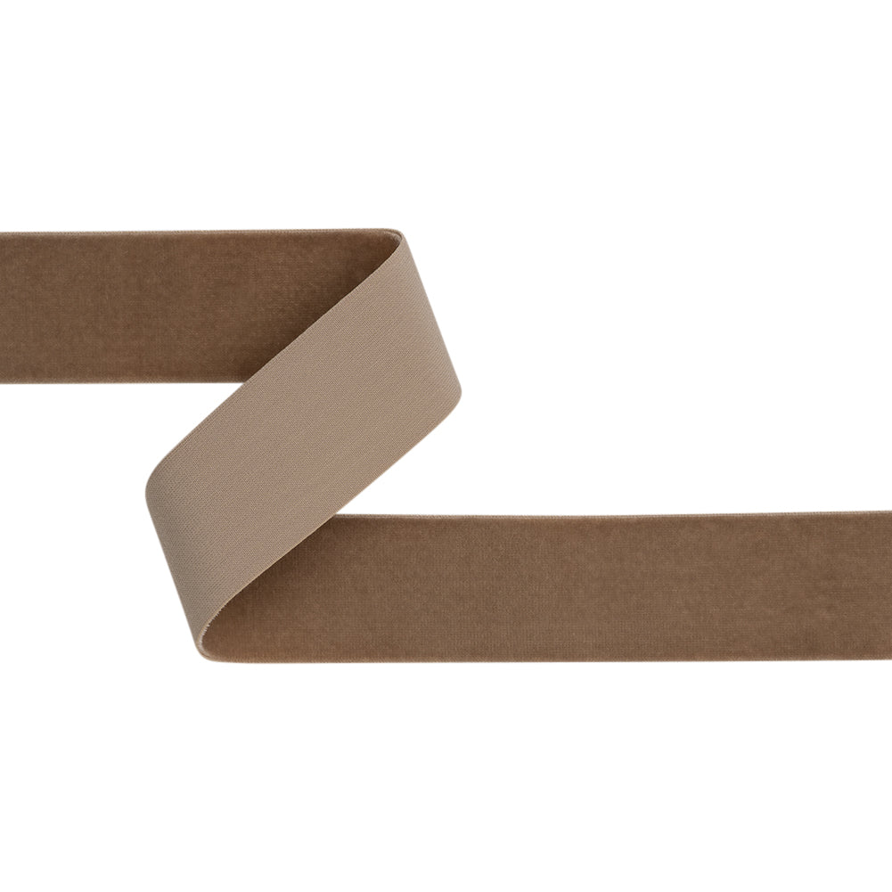 Stretch Velvet Ribbon Trim Made in Italy - 1.5" - Beige - Gislaine Collection