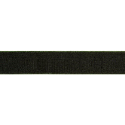 Stretch Velvet Ribbon Trim Made in Italy - 0.875" - Forest Green - Gislaine Collection