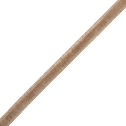 Stretch Velvet Ribbon Trim Made in Italy - 0.25" - Beige - Gislaine Collection