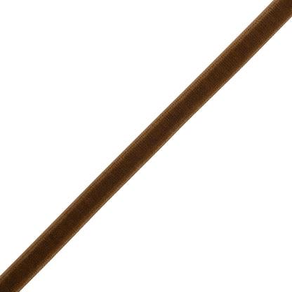 Stretch Velvet Ribbon Trim Made in Italy - 0.25" - Brown - Gislaine Collection