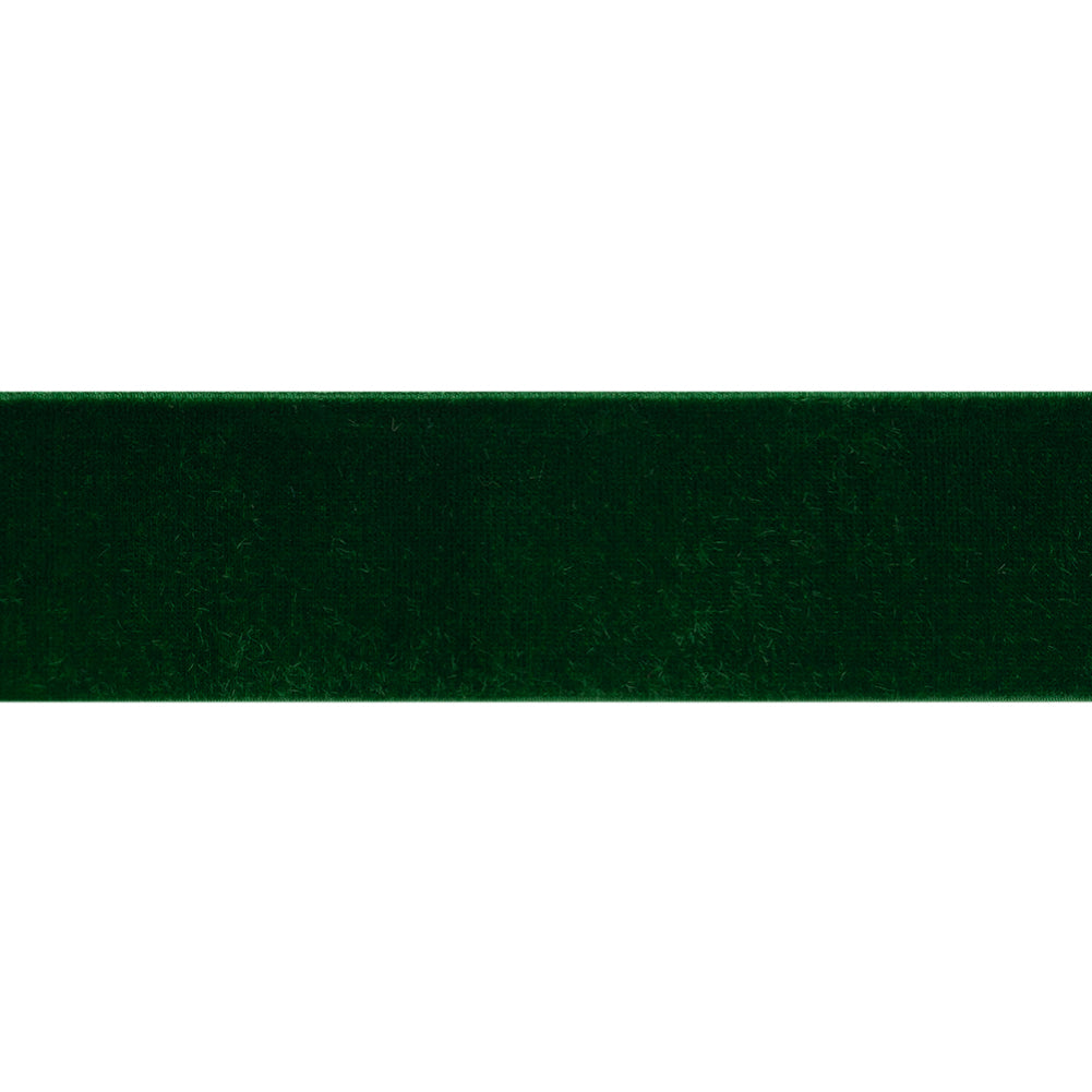 Stretch Velvet Ribbon Trim Made in Italy - 1.5" - Emerald Green - Gislaine Collection - Folded
