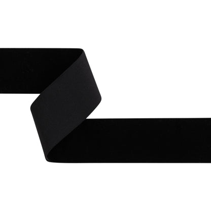 Stretch Velvet Ribbon Trim Made in Italy - 2" - Black - Gislaine Collection