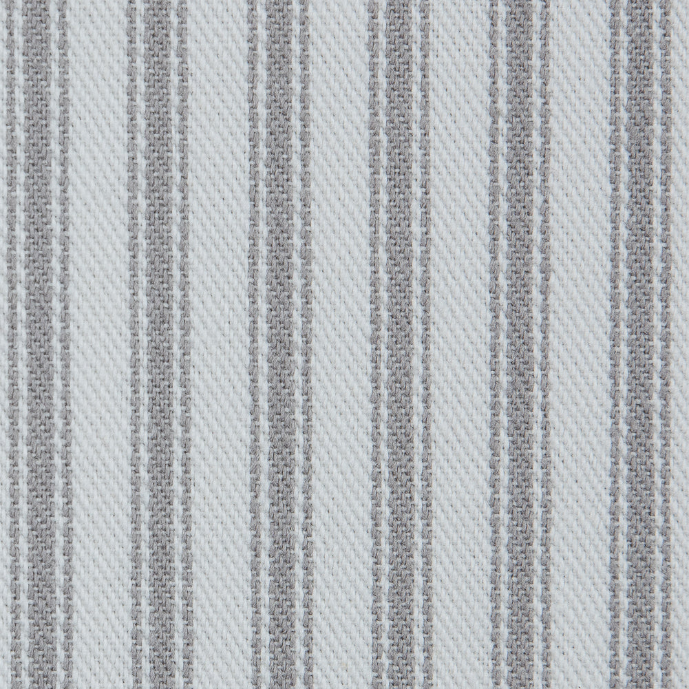 Nickle and White Ticking Striped Cotton Twill - Detail