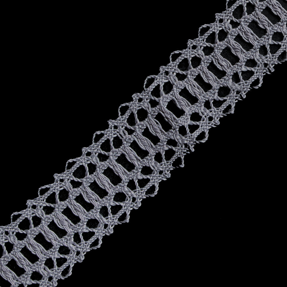 Light Silver European Crochet Trim - 1.25 - Detail